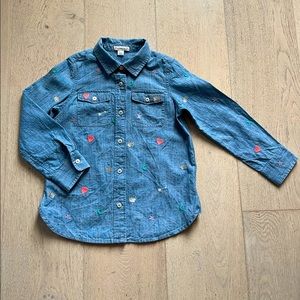 Crewcut Girls Embroidered Denim Shirt